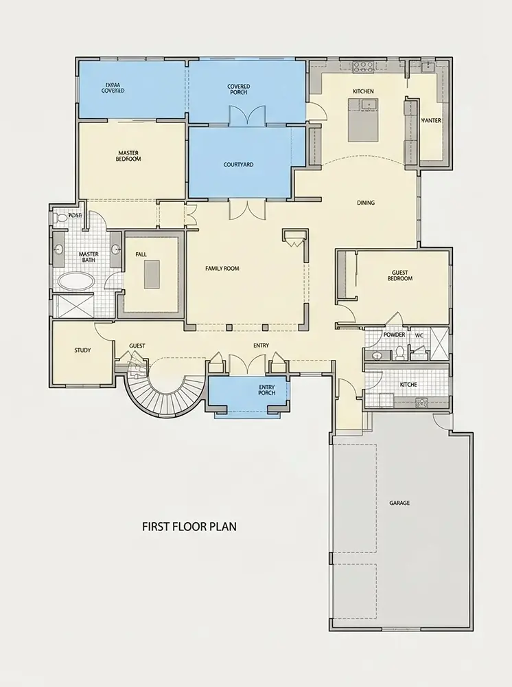 Parter 12 – Proiect de casa cu etaj 448 m², 5 Dormitoare — 64737R