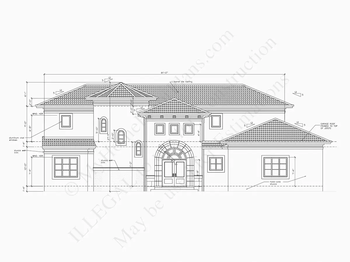 Fațade 10 – Proiect de casa cu etaj 448 m², 5 Dormitoare — 64737R