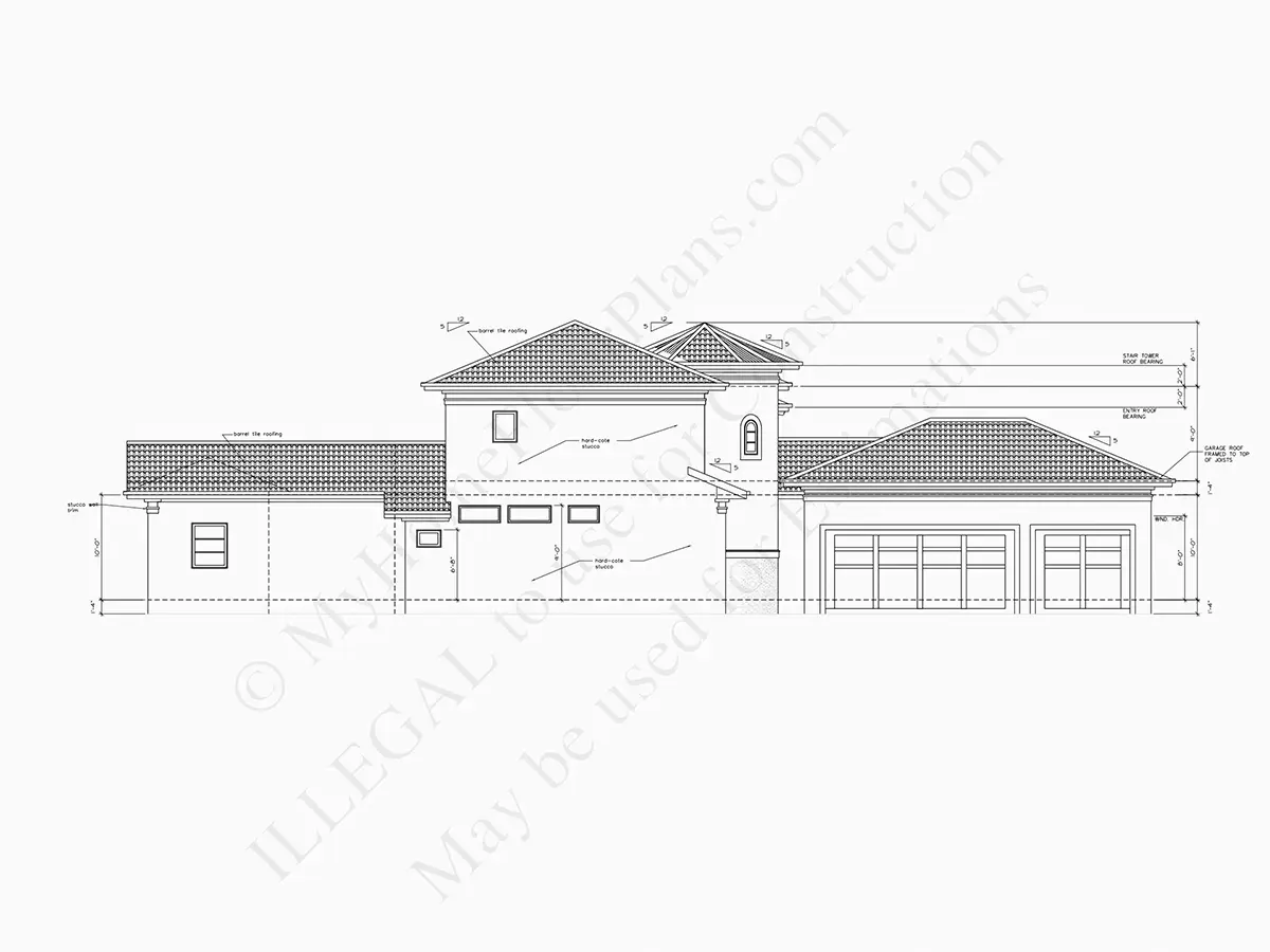 Fațade 9 – Proiect de casa cu etaj 448 m², 5 Dormitoare — 64737R