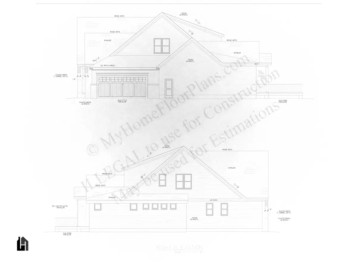 Fațade 12 – Proiect de casa cu etaj 343 m², 4 Dormitoare — 63741R