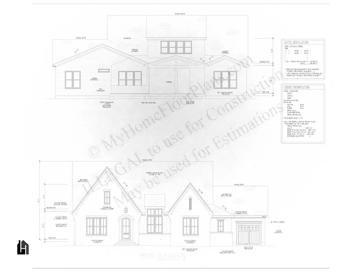 Fațade 11 – Proiect de casa cu etaj 343 m², 4 Dormitoare — 63741R