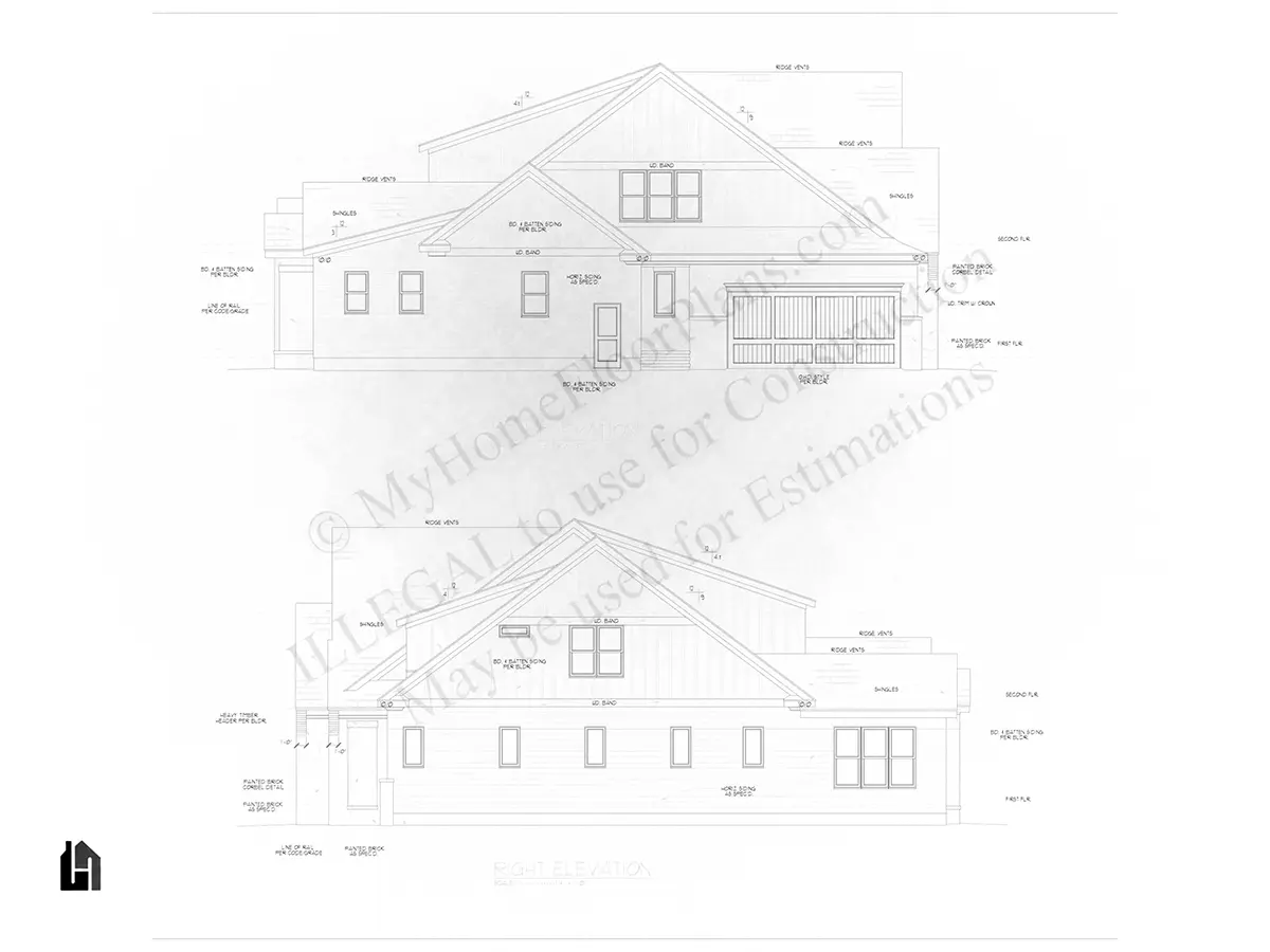 Fațade 17 – Proiect de casa cu etaj 397 m², 4 Dormitoare — 38077R
