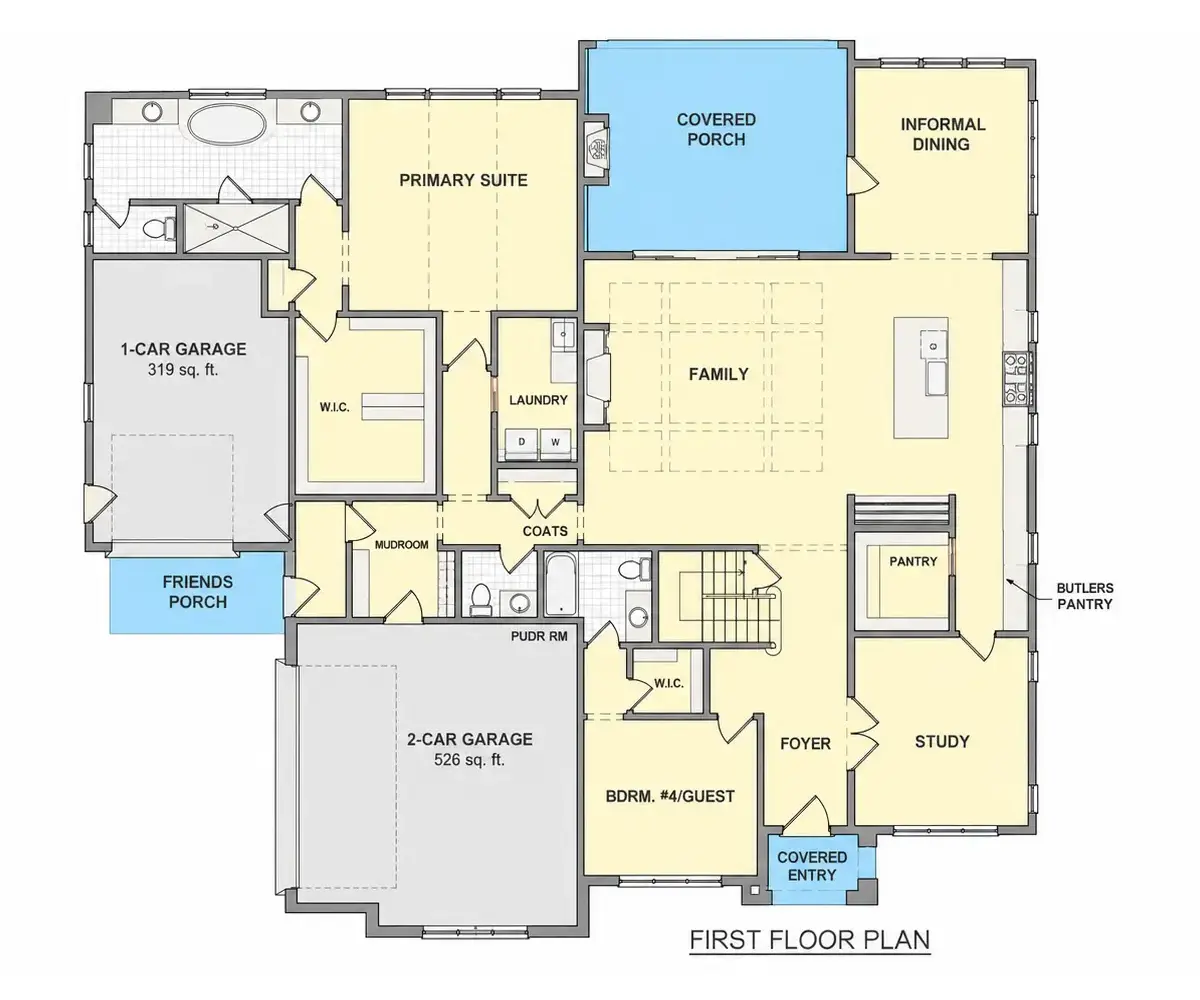 Parter 18 – Proiect de casa cu etaj 397 m², 4 Dormitoare — 38077R