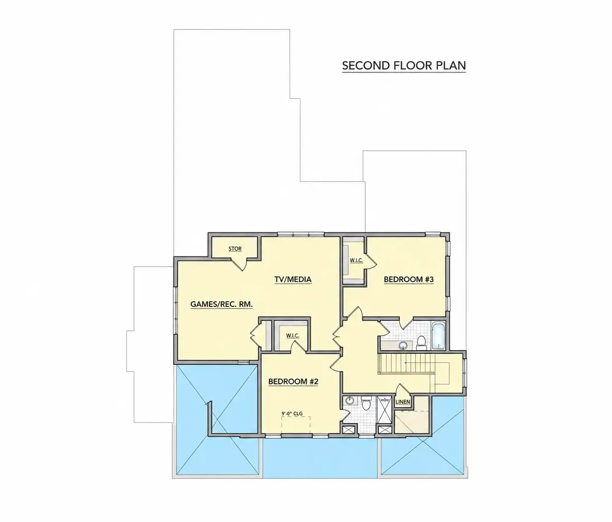 Etaj 1 25 – Proiect de casa cu etaj 351 m², 4 Dormitoare — 93928R