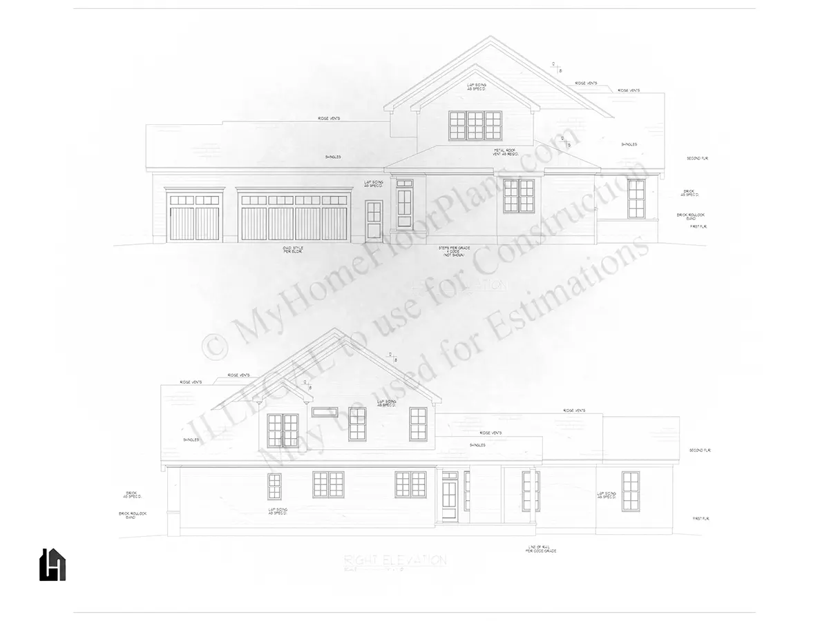Fațade 23 – Proiect de casa cu etaj 351 m², 4 Dormitoare — 93928R