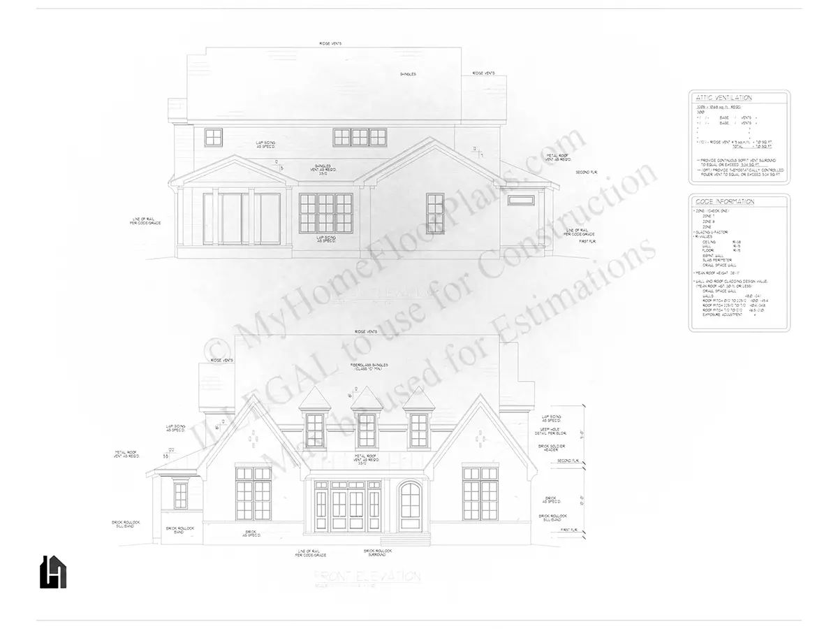 Fațade 22 – Proiect de casa cu etaj 351 m², 4 Dormitoare — 93928R