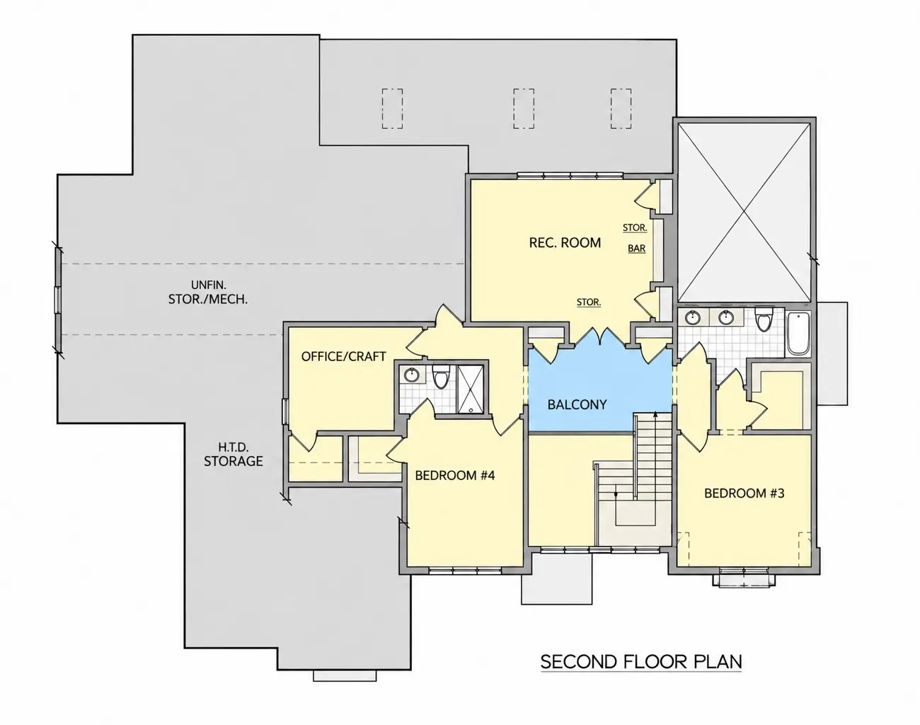Etaj 1 24 – Proiect de casa cu etaj 553 m², 4 Dormitoare — 34919R