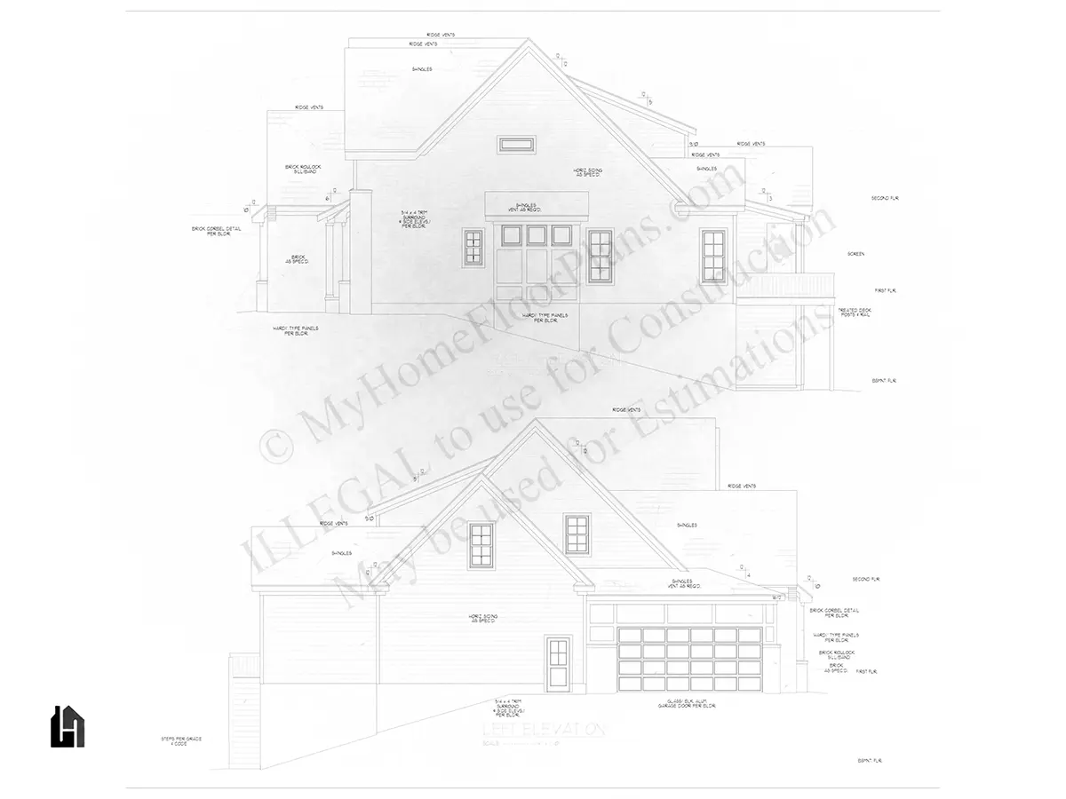 Fațade 22 – Proiect de casa cu etaj 553 m², 4 Dormitoare — 34919R