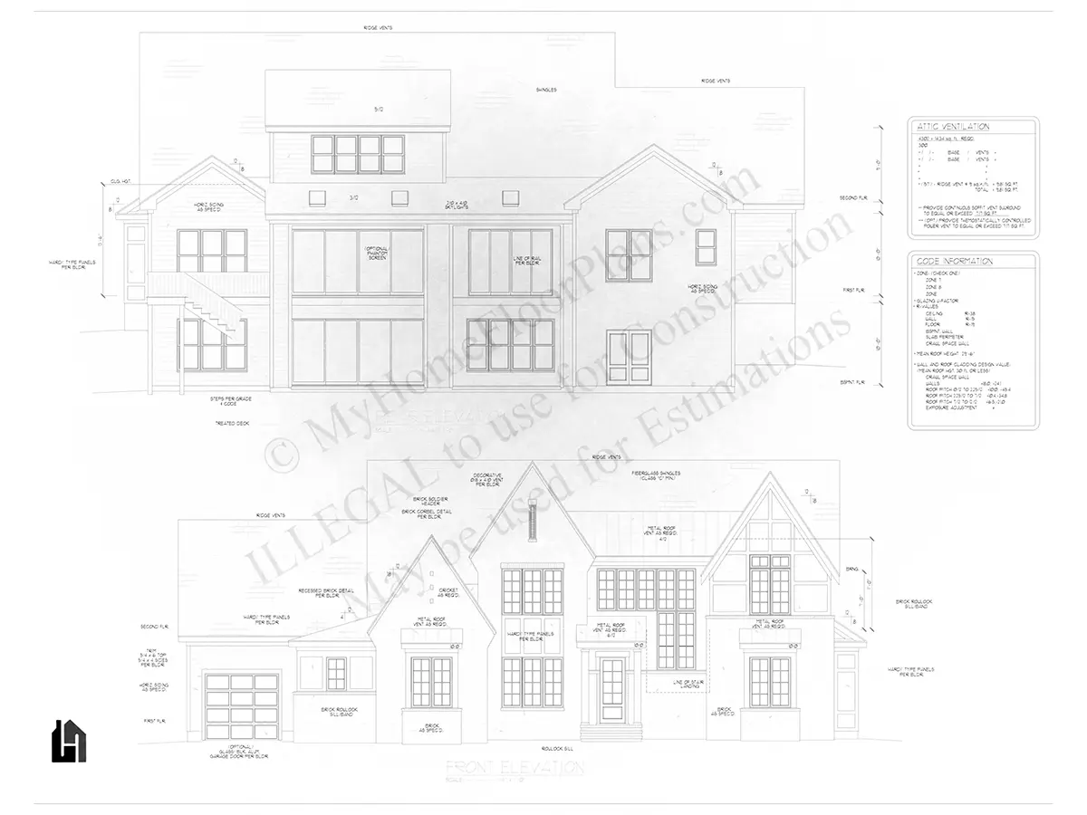 Fațade 21 – Proiect de casa cu etaj 553 m², 4 Dormitoare — 34919R