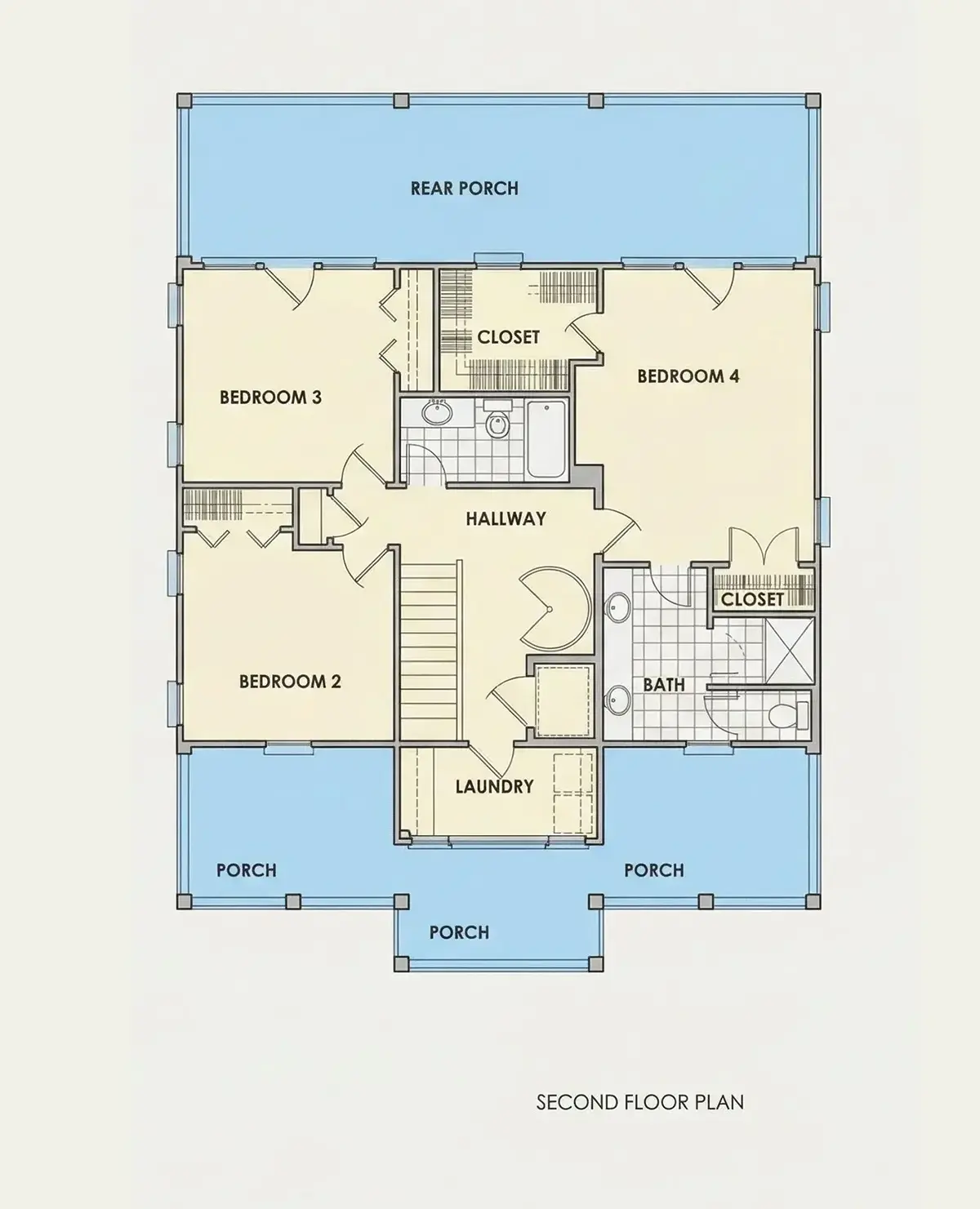 Etaj 1 9 – Proiect de casa cu 2 etaje 249 m², 4 Dormitoare — 53827R