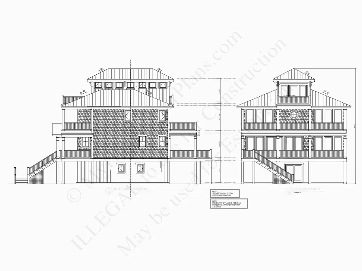 Fațade 6 – Proiect de casa cu 2 etaje 249 m², 4 Dormitoare — 53827R