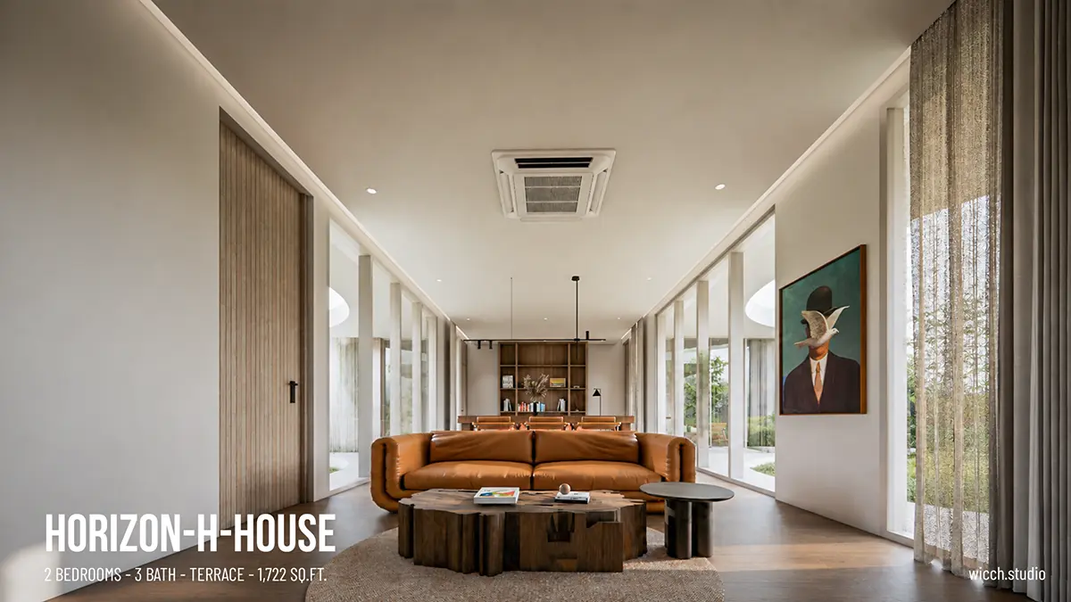 Proiect de casa parter 160 m²: 2 Dormitoare, Birou, 3 Bai, fara Garaj