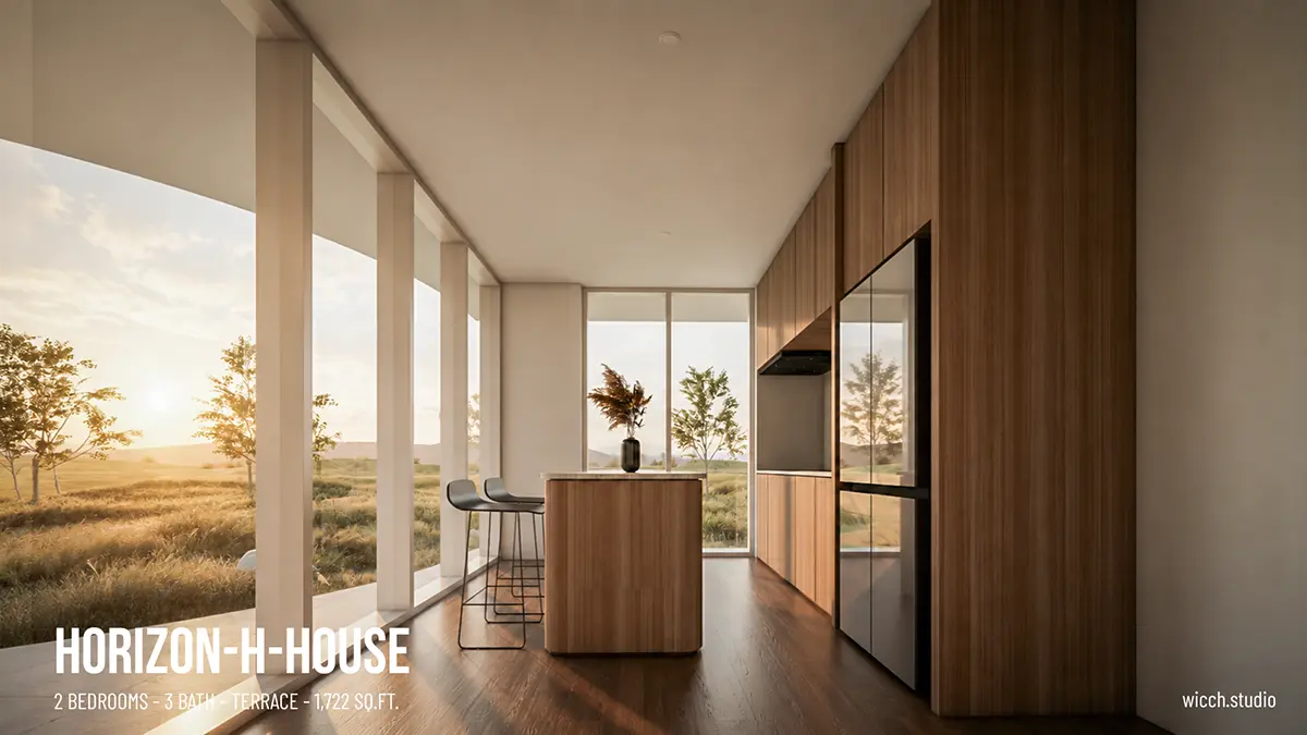 Proiect de casa parter 160 m²: 2 Dormitoare, Birou, 3 Bai, fara Garaj