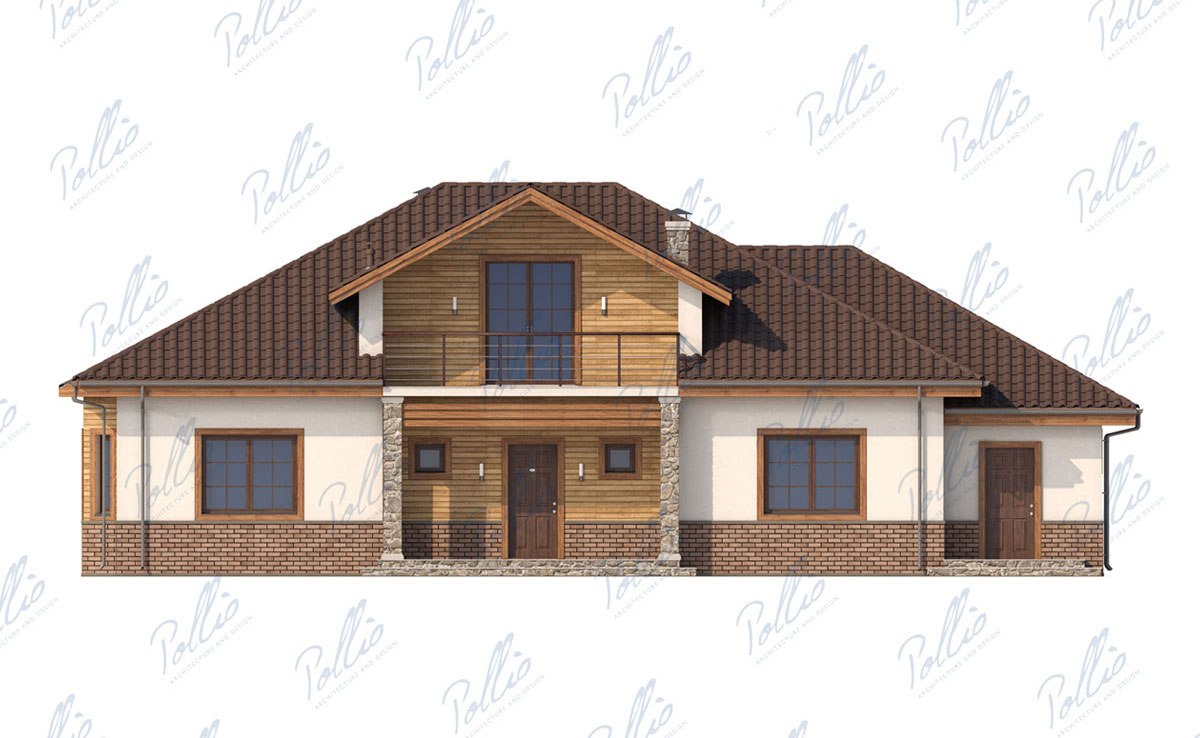Proiect de casa cu mansarda 268 m² cu cinema acasa, 2 dormitoare si birou