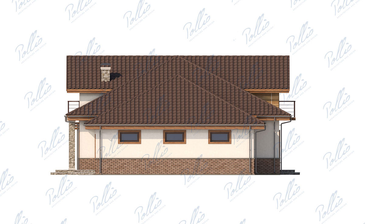 Proiect de casa cu mansarda 268 m² cu cinema acasa, 2 dormitoare si birou