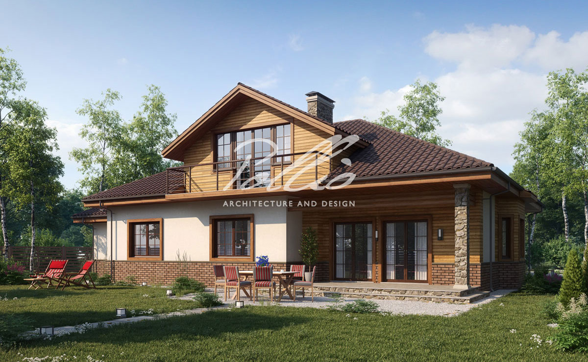 Proiect de casa cu mansarda 268 m² cu cinema acasa, 2 dormitoare si birou