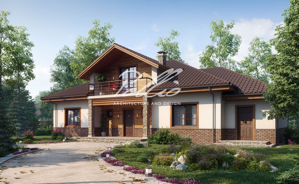 Proiect de casa cu mansarda 268 m² cu cinema acasa, 2 dormitoare si birou