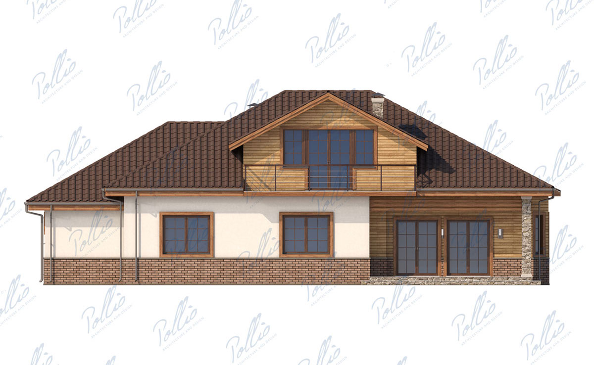 Proiect de casa cu mansarda 268 m² cu cinema acasa, 2 dormitoare si birou