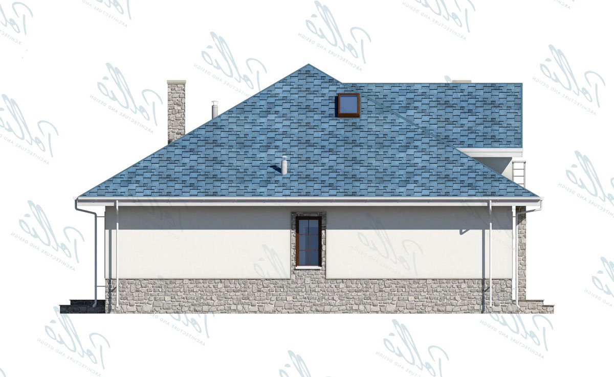 Proiect de casa parter cu mansardă 164 m²: 4 Dormitoare, Birou, 3 Bai, Bucatarie deschisa, fara Garaj