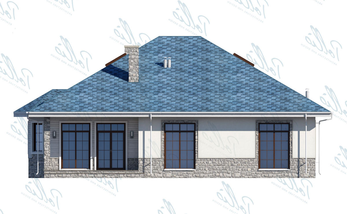 Proiect de casa parter cu mansardă 164 m²: 4 Dormitoare, Birou, 3 Bai, Bucatarie deschisa, fara Garaj
