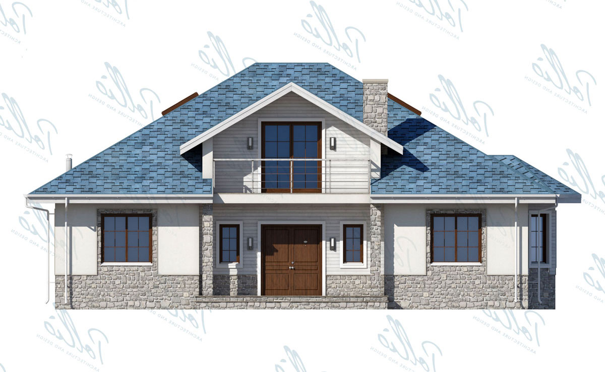 Proiect de casa parter cu mansardă 164 m²: 4 Dormitoare, Birou, 3 Bai, Bucatarie deschisa, fara Garaj