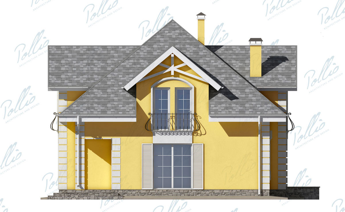 Proiect de casa parter cu mansardă 170 m²: 4 Dormitoare, 4 Bai, Bucatarie deschisa, fara Garaj