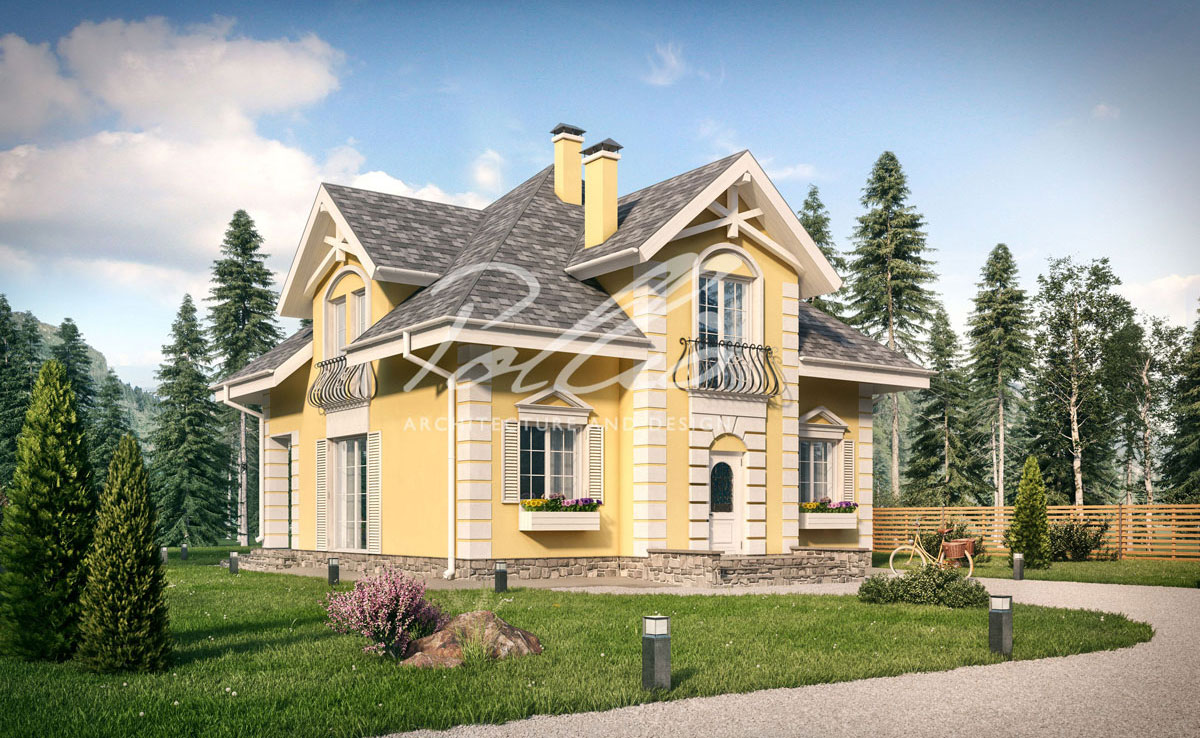 Proiect de casa parter cu mansardă 170 m²: 4 Dormitoare, 4 Bai, Bucatarie deschisa, fara Garaj