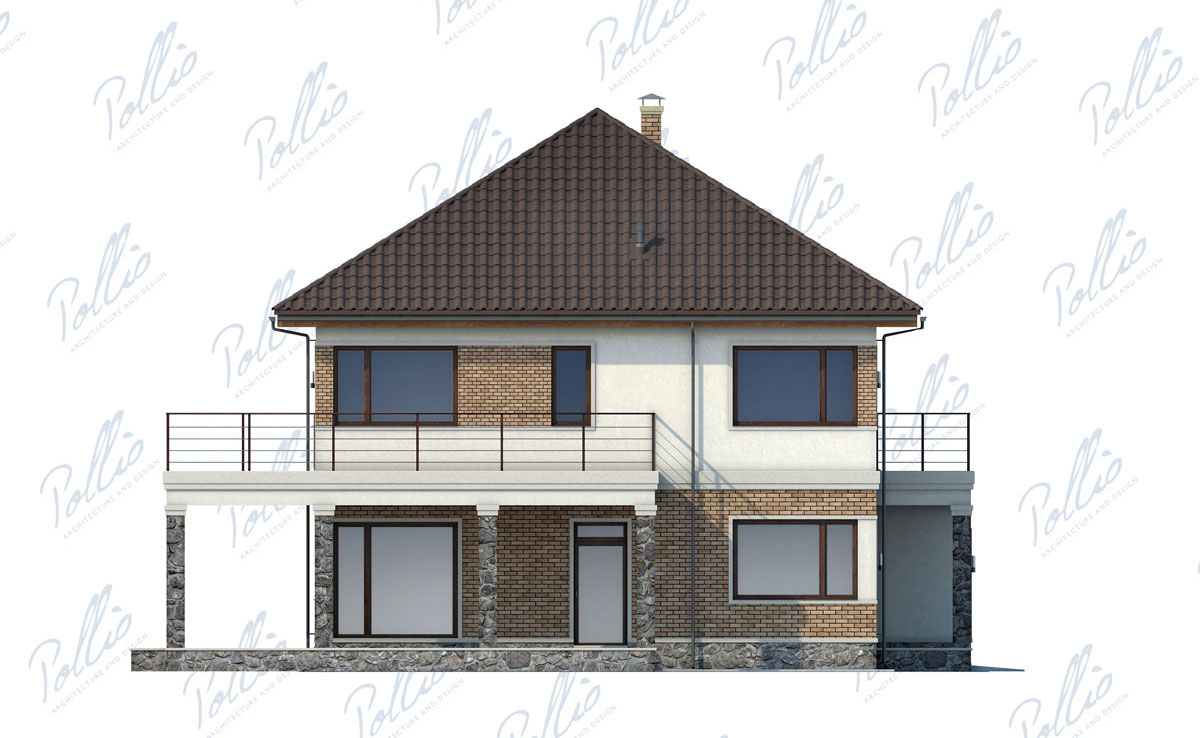 Proiect de casa cu etaj 245 m²: 3 Dormitoare, Birou, 3 Bai, Bucatarie deschisa, Garaj
