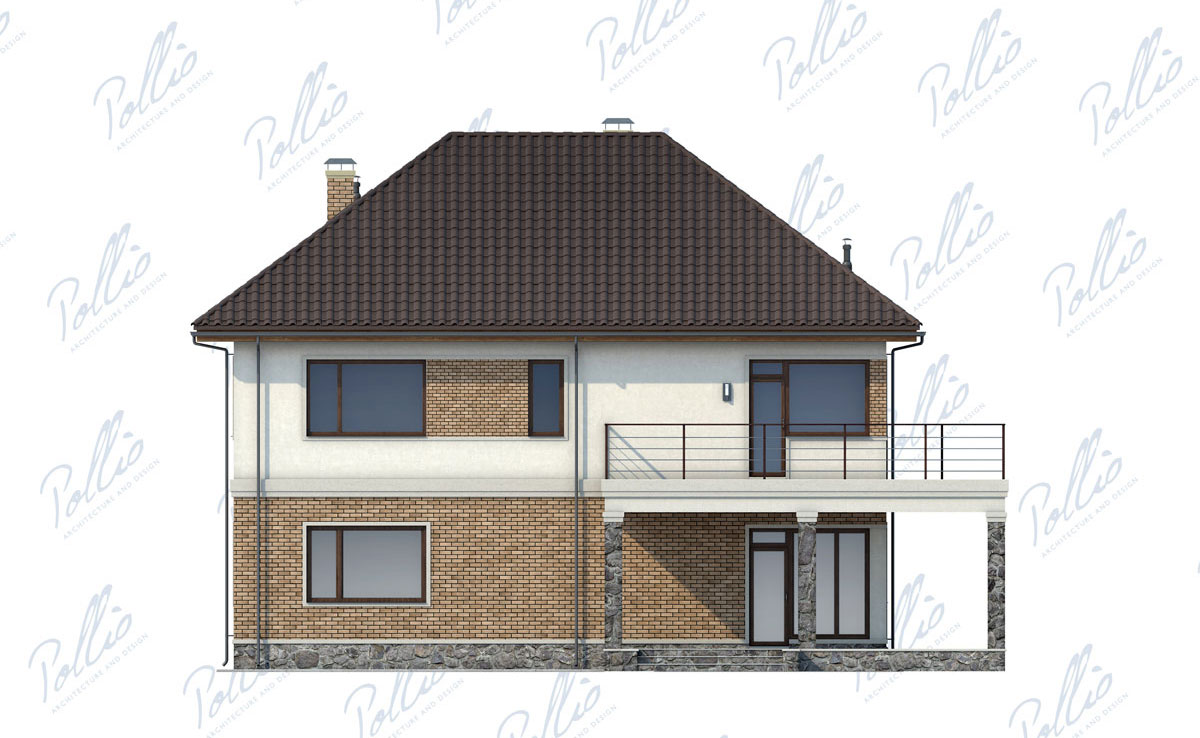 Proiect de casa cu etaj 245 m²: 3 Dormitoare, Birou, 3 Bai, Bucatarie deschisa, Garaj
