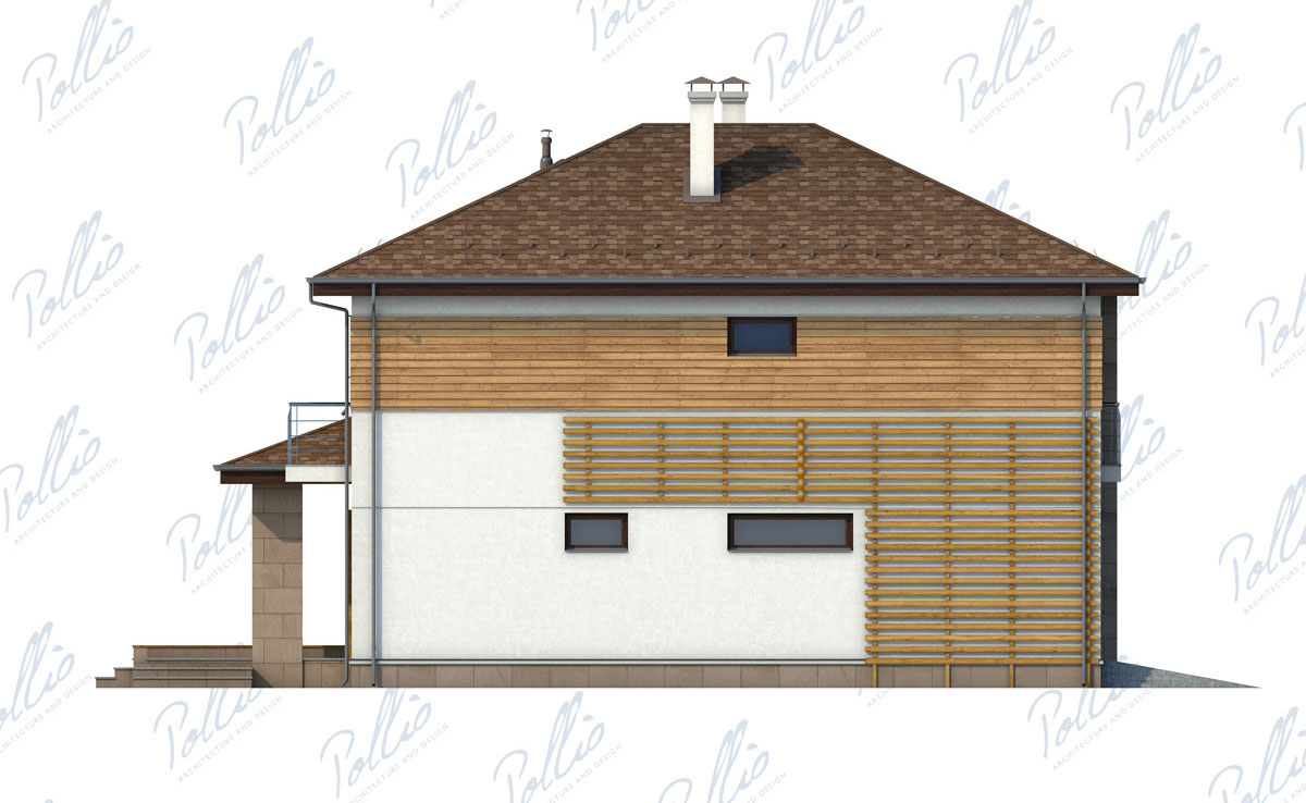 Proiect de casa cu etaj 234 m²: 3 Dormitoare, Birou, 3 Bai, Bucatarie deschisa, Garaj