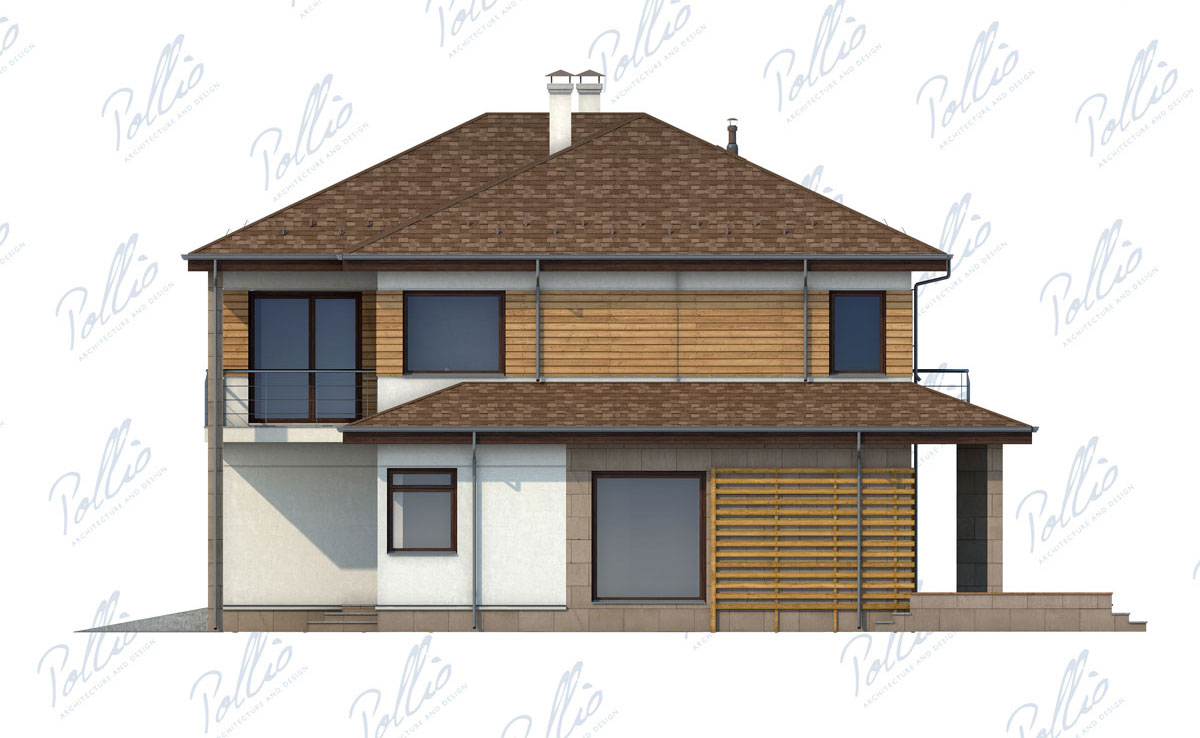 Proiect de casa cu etaj 234 m²: 3 Dormitoare, Birou, 3 Bai, Bucatarie deschisa, Garaj
