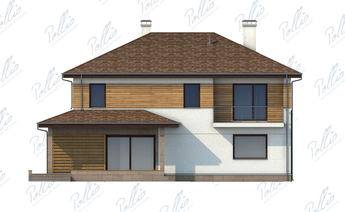 Proiect de casa cu etaj 234 m²: 3 Dormitoare, Birou, 3 Bai, Bucatarie deschisa, Garaj