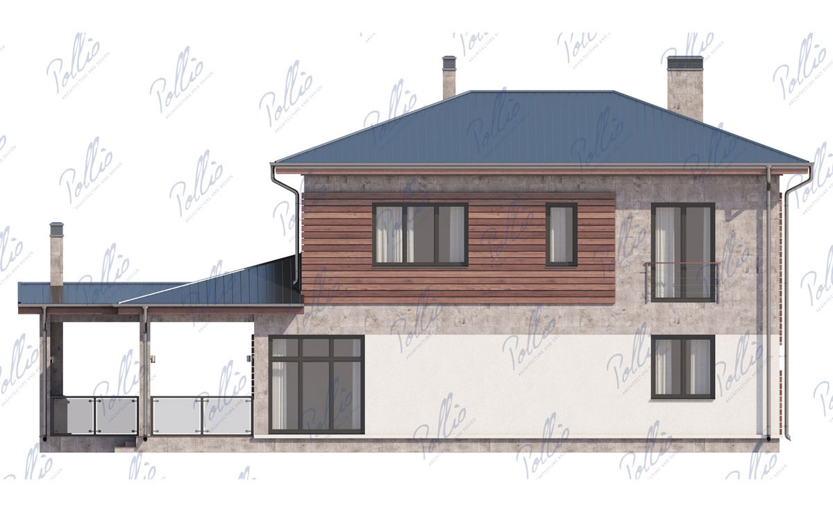 Proiect de casa cu etaj 236 m²: 4 Dormitoare, Birou, 3 Bai, Bucatarie deschisa, Garaj