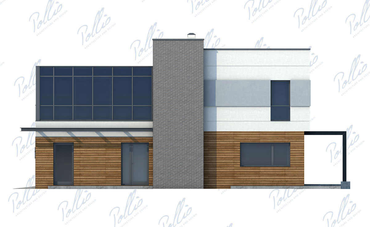 Proiect de casa cu etaj 216 m²: 3 Dormitoare, Birou, 3 Bai, Bucatarie deschisa, Garaj