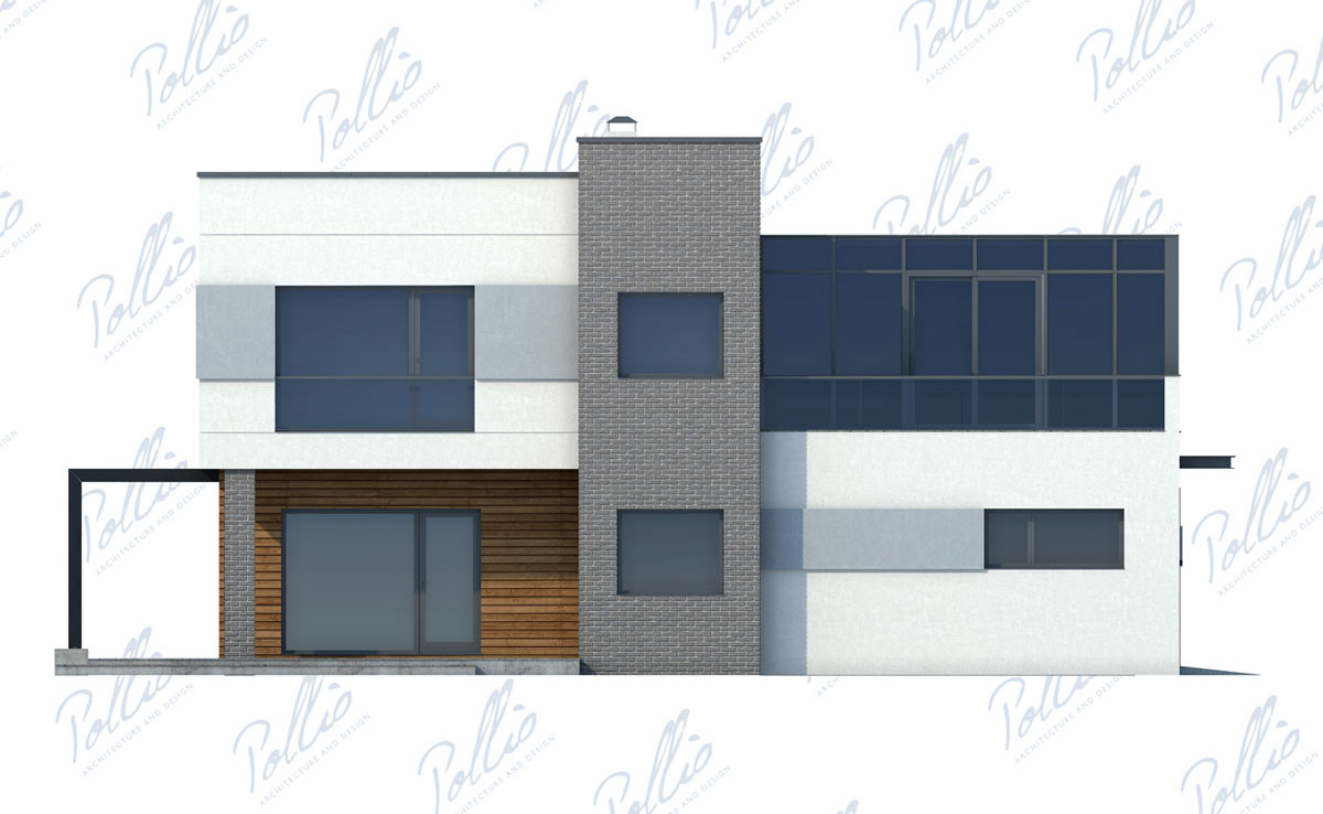 Proiect de casa cu etaj 216 m²: 3 Dormitoare, Birou, 3 Bai, Bucatarie deschisa, Garaj