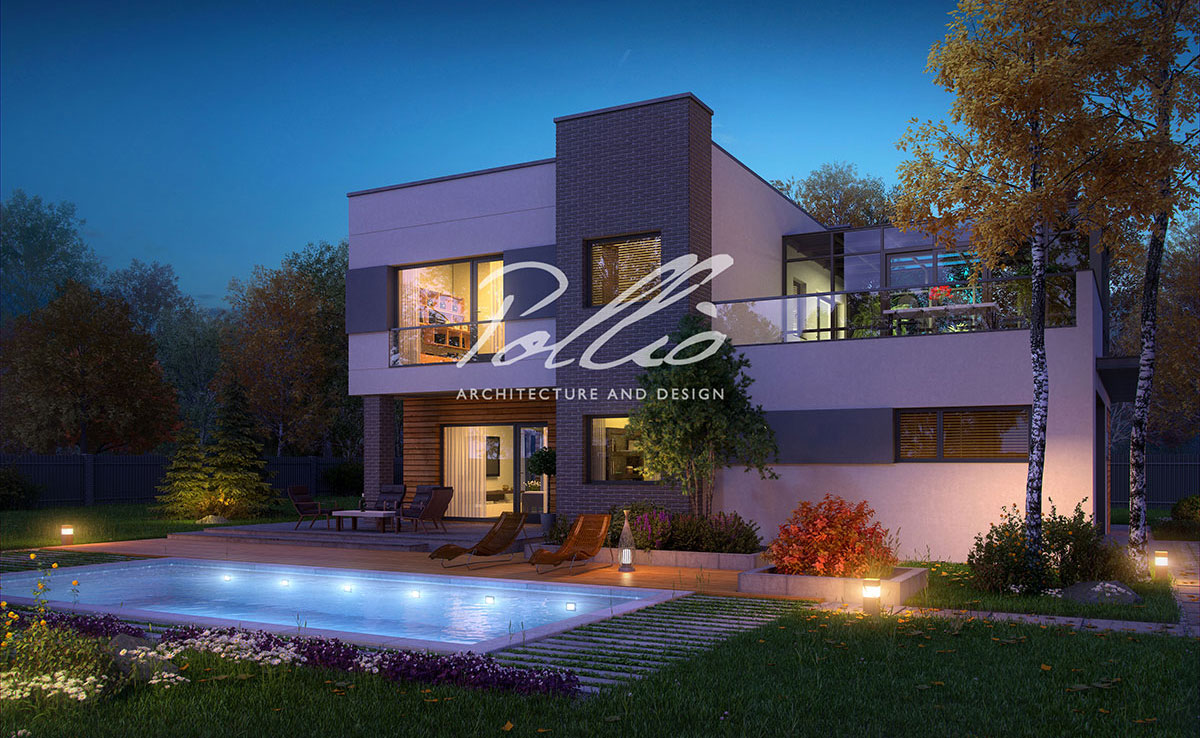 Proiect de casa cu etaj 216 m²: 3 Dormitoare, Birou, 3 Bai, Bucatarie deschisa, Garaj