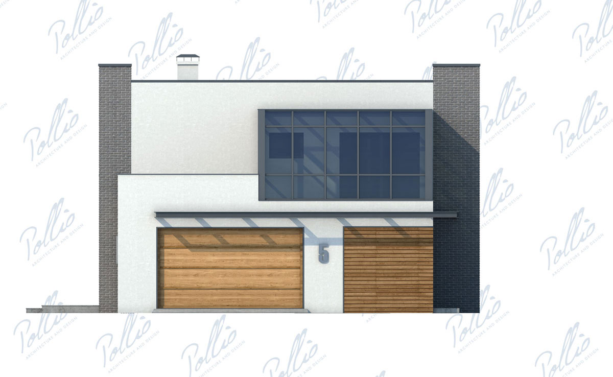 Proiect de casa cu etaj 216 m²: 3 Dormitoare, Birou, 3 Bai, Bucatarie deschisa, Garaj