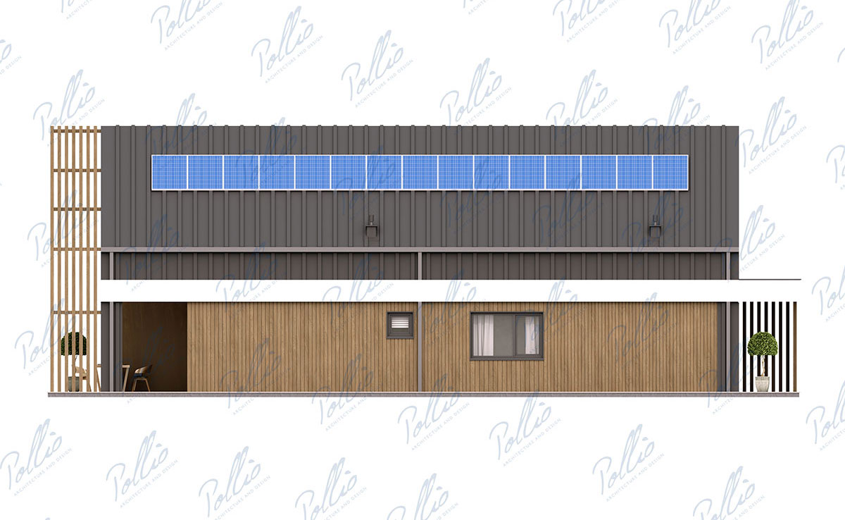 Proiect de casa 195 m²: Parter cu mansardă, 4 Dormitoare, 2 Bai, Bucatarie deschisa
