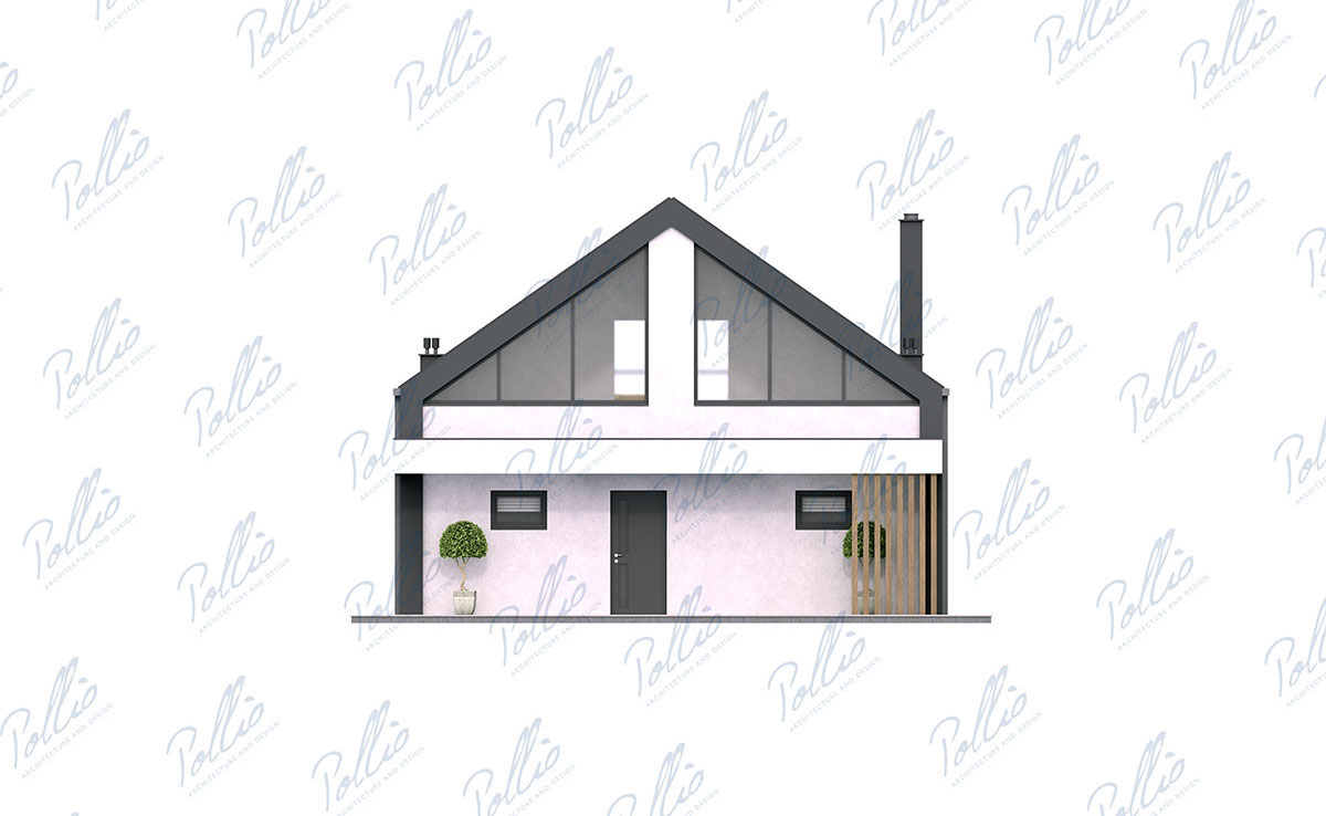 Proiect de casa 195 m²: Parter cu mansardă, 4 Dormitoare, 2 Bai, Bucatarie deschisa
