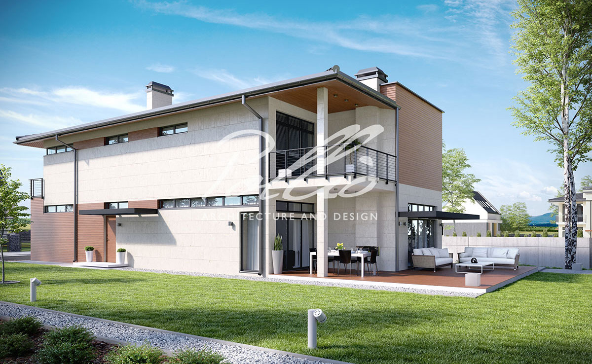 Proiect de casa cu etaj 194 m²: 3 Dormitoare, Birou, 3 Bai, fara Garaj