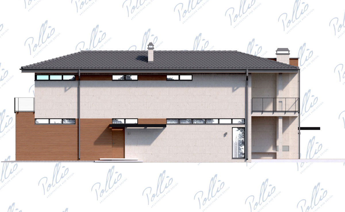 Proiect de casa cu etaj 194 m²: 3 Dormitoare, Birou, 3 Bai, fara Garaj