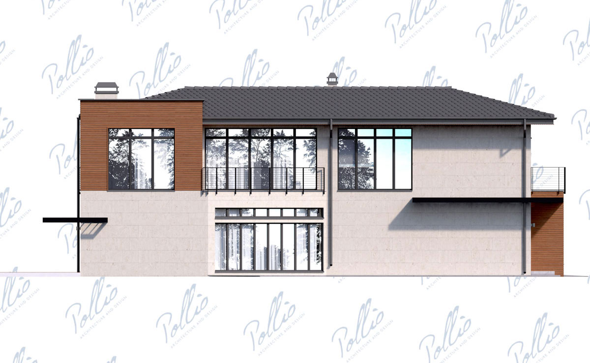 Proiect de casa cu etaj 194 m²: 3 Dormitoare, Birou, 3 Bai, fara Garaj