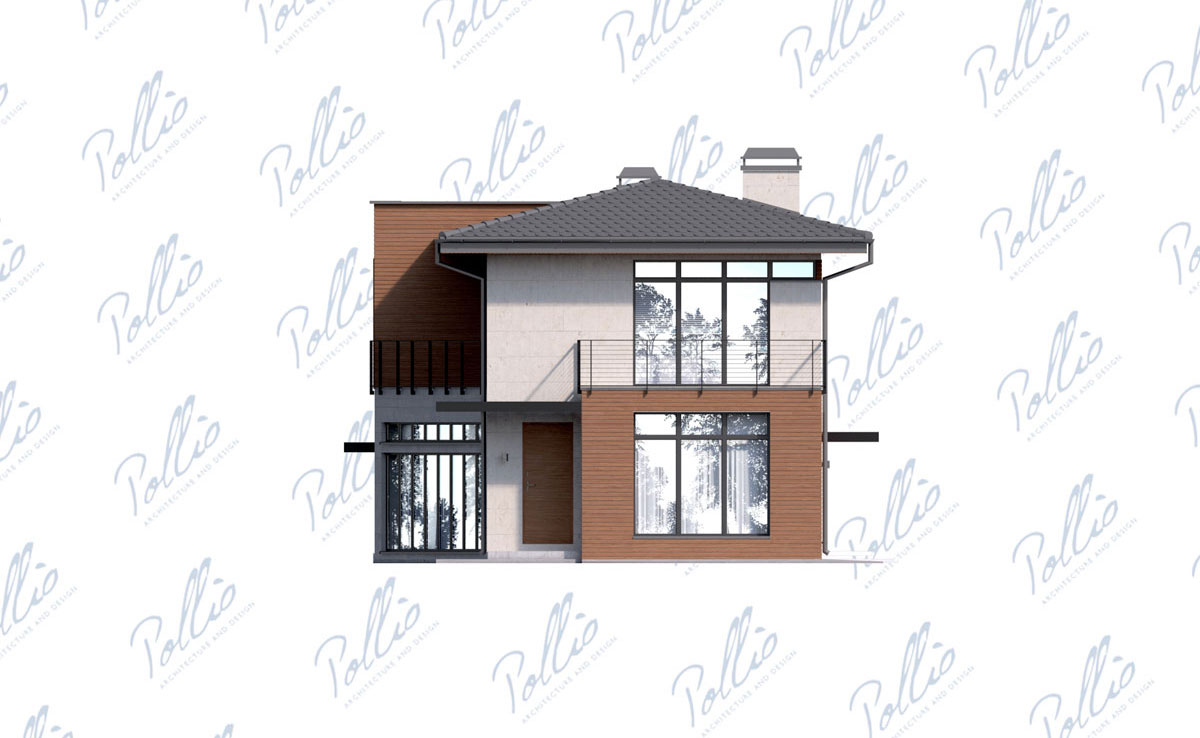 Proiect de casa cu etaj 194 m²: 3 Dormitoare, Birou, 3 Bai, fara Garaj