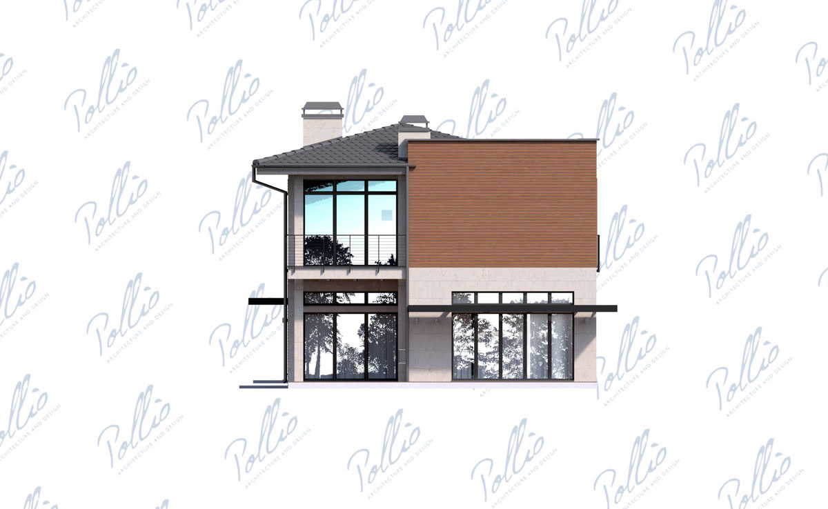 Proiect de casa cu etaj 194 m²: 3 Dormitoare, Birou, 3 Bai, fara Garaj