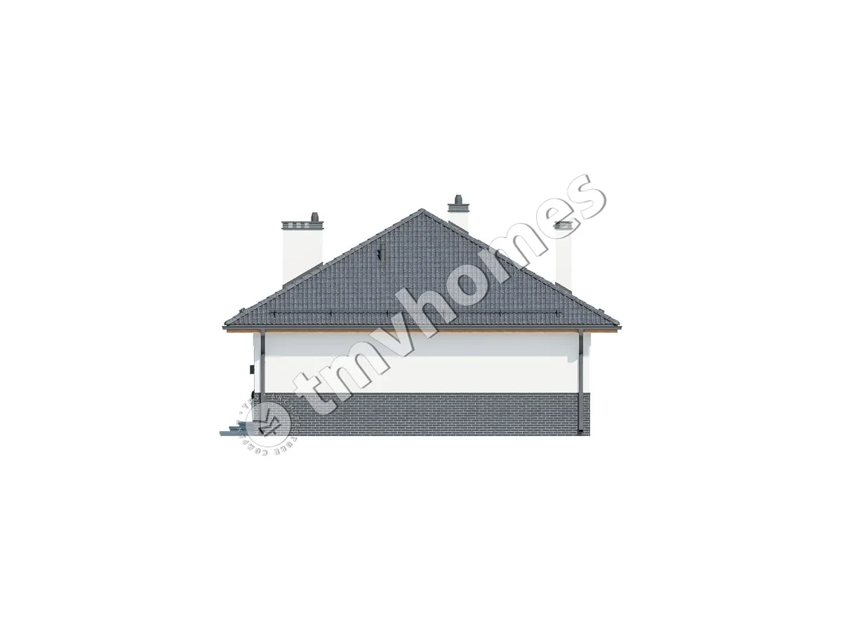 Proiect de casa parter 135 m²: 2 Dormitoare, 1 Bai, fara Garaj