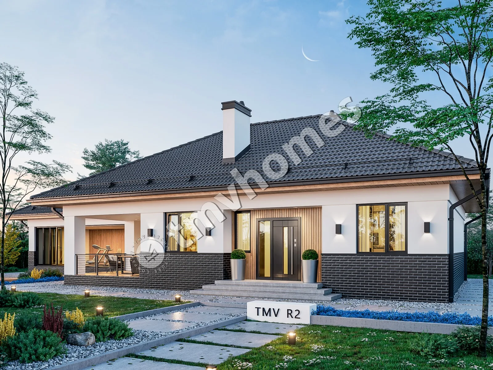 Proiect de casa parter 135 m²: 2 Dormitoare, 1 Bai, fara Garaj