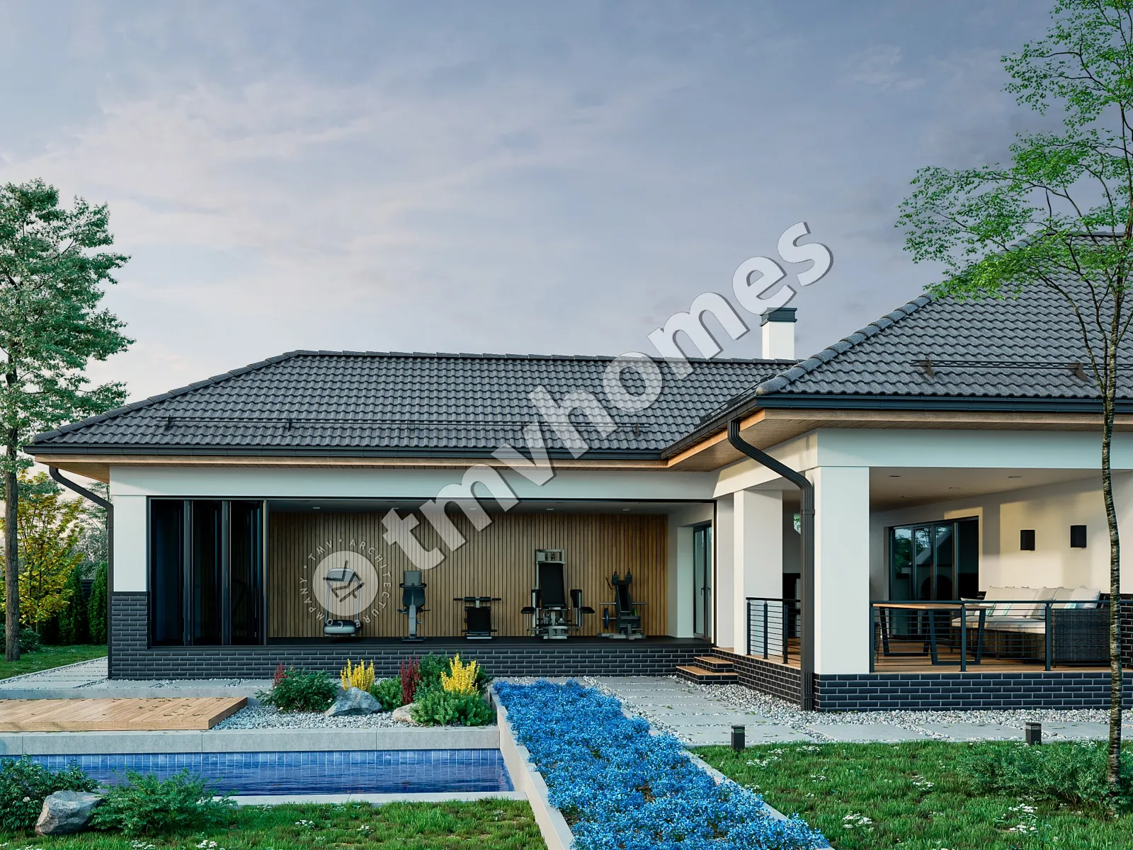 Proiect de casa parter 135 m²: 2 Dormitoare, 1 Bai, fara Garaj