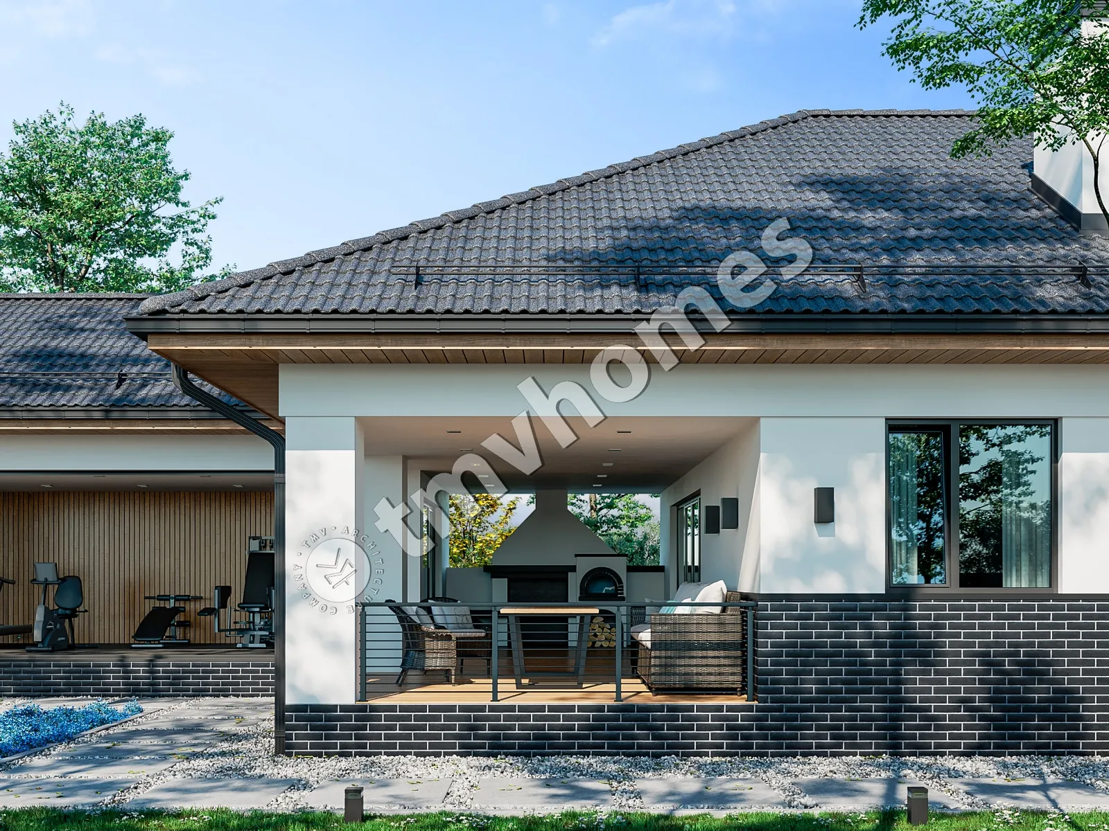 Proiect de casa parter 135 m²: 2 Dormitoare, 1 Bai, fara Garaj