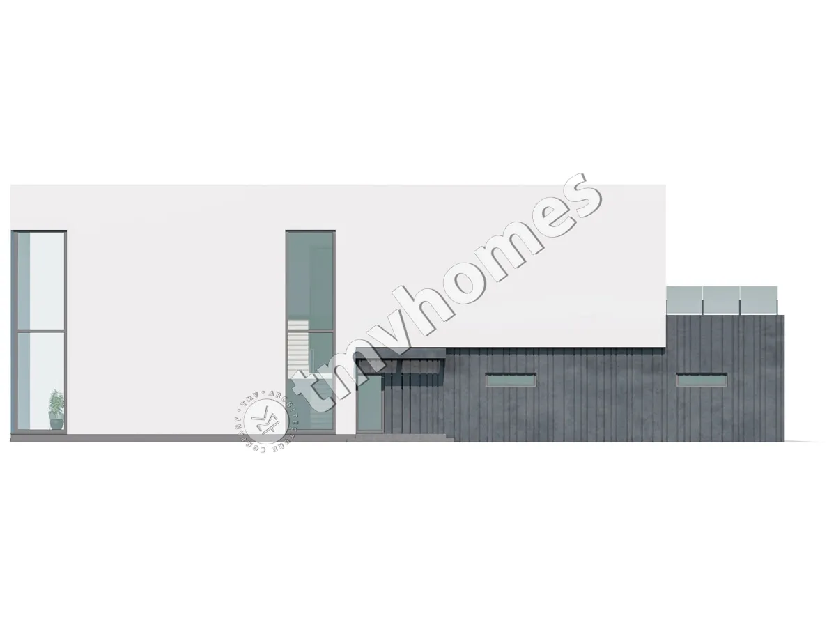 Proiect de casa cu etaj 415 m²: 3 Dormitoare, Birou, 4 Bai, Bucatarie deschisa, Garaj