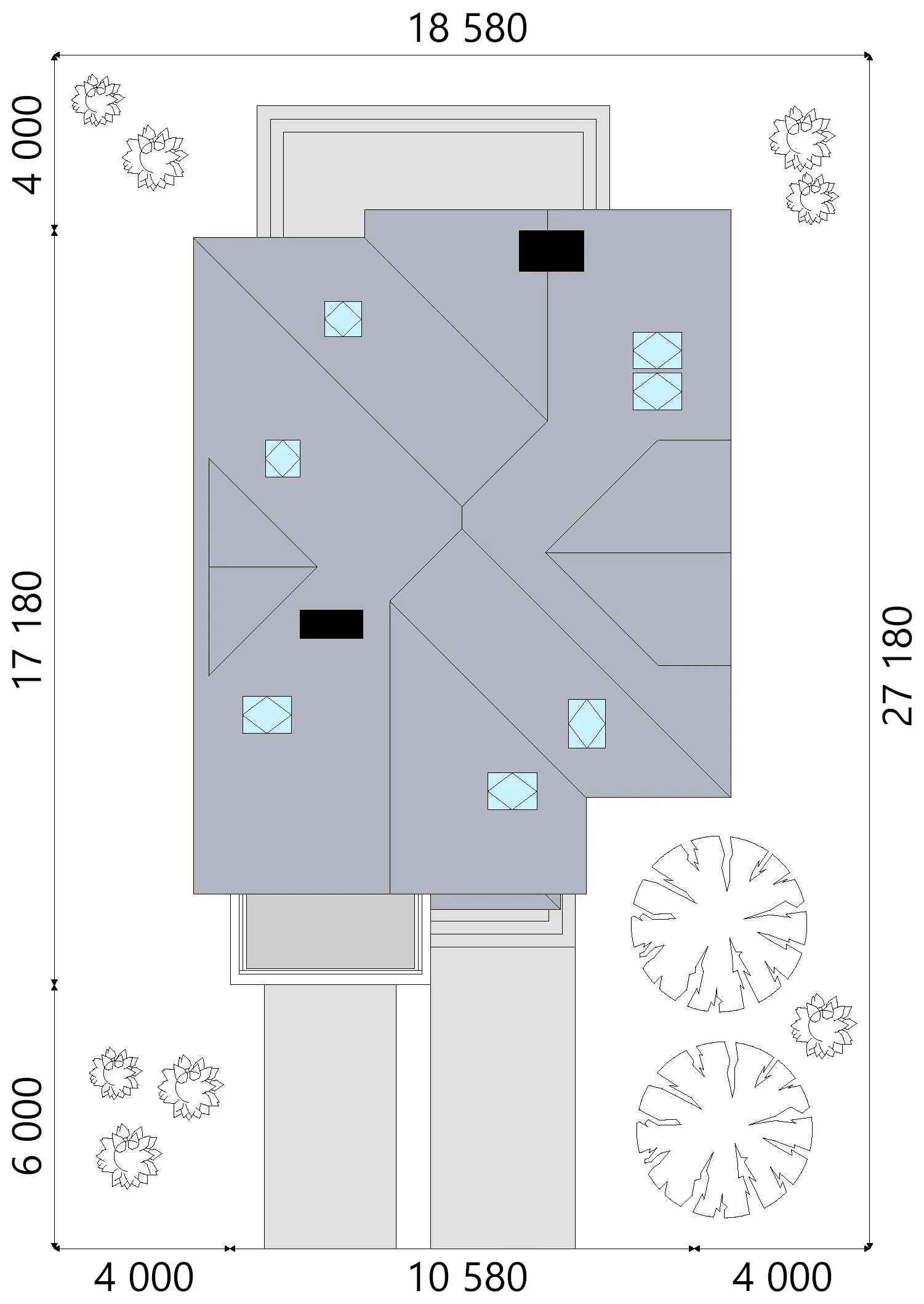 Proiect de casa parter cu mansardă 225 m²: 3 Dormitoare, Birou, 3 Bai, Bucatarie deschisa, Garaj